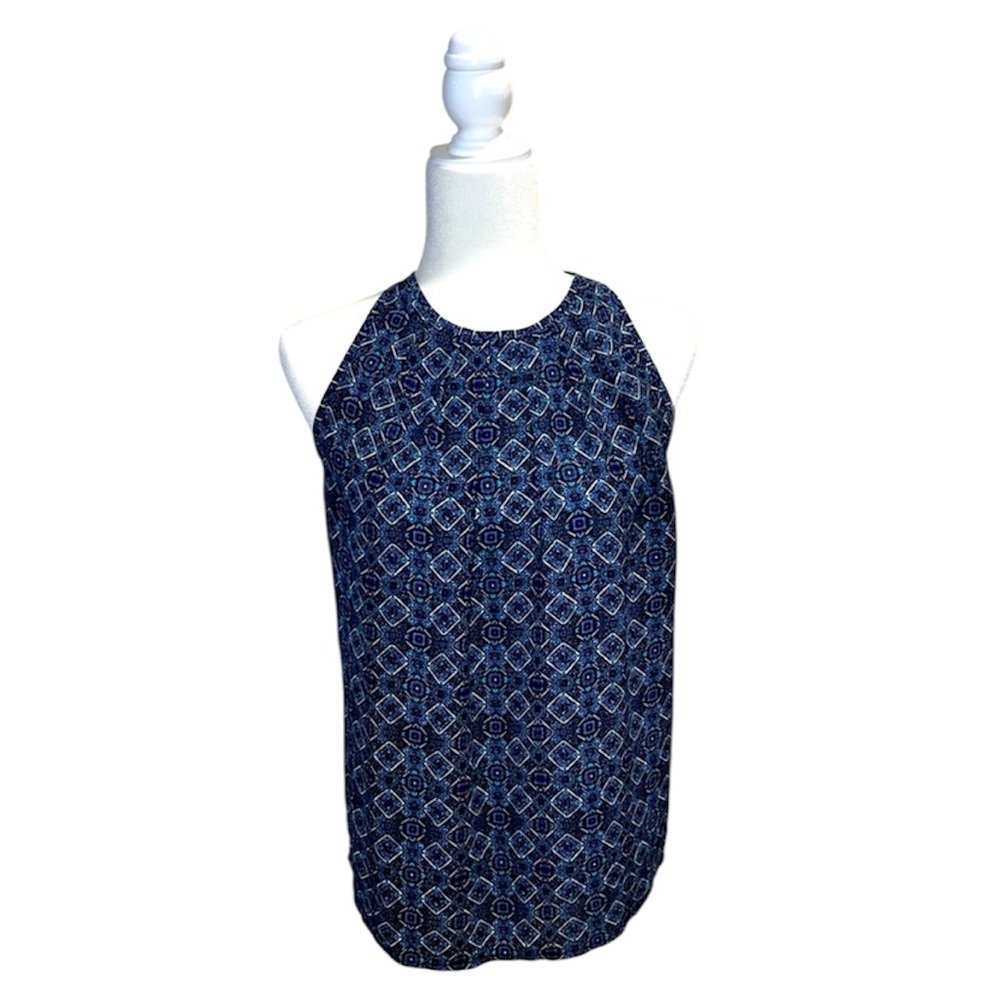 5/$25 Women's Blue Geometric Print Top
